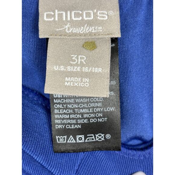 Chico's Travelers Womens Pull On Pants Sz 3‎ Sz XL Blue Comfort Stretch Travel - Picture 5 of 6